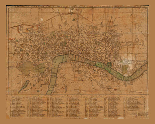 Old Map of London 1781 Harris - Old Map Reprint