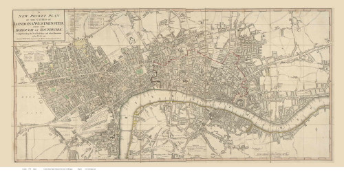 Old Map of London 1790 Faden - Old Map Reprint