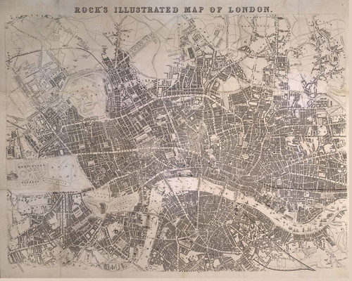 Old Map of London 1845 Rocks - Old Map Reprint