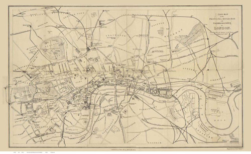 Old Map of London 1868 Murray - Old Map Reprint