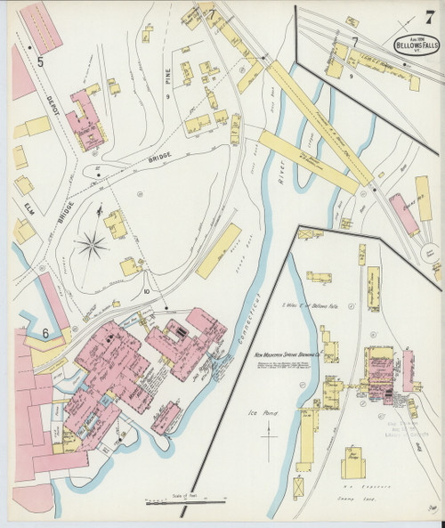 Bellows Falls, VT Fire Insurance 1896 Sheet 7 - Old Town Map Reprint