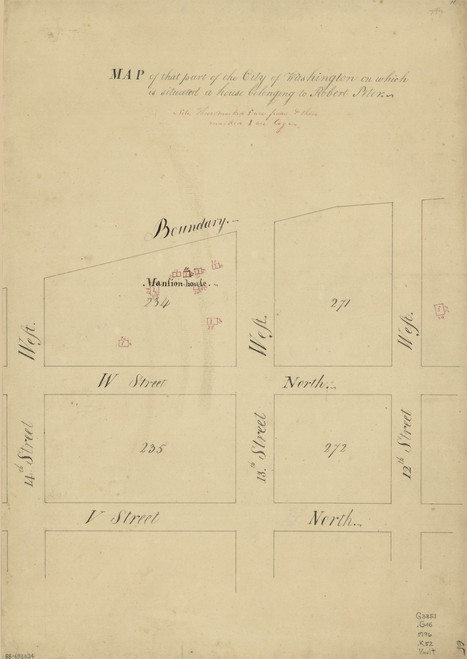 12 Peter 13th St 1796x Washington DC Block Map - Old Map Reprint