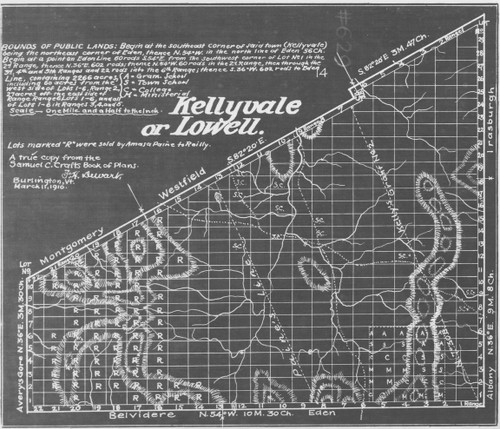 Lowell (Kellyvale Old) Lotting Vermont Town Dewart