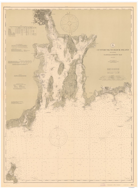 Cuttyhunk to Block Island 1913 80000 AT Chart 113