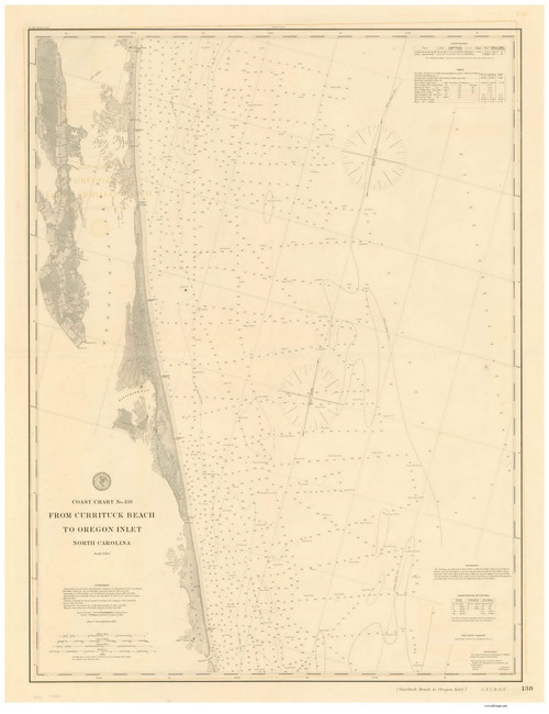 Currituck Beach to Oregon Inlet 1879 80000 AT Chart 138
