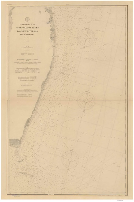 Oregon Inlet to Cape Hatteras 1902 80000 AT Chart 139