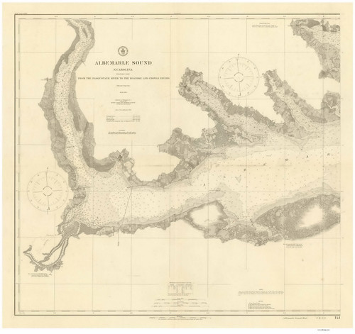 Albemarle Sound Pasquotank to Roanoke River 1911 80000 AT Chart 141