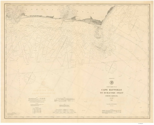 Cape Hatteras to Ocracoke Inlet 1885 80000 AT Chart 145