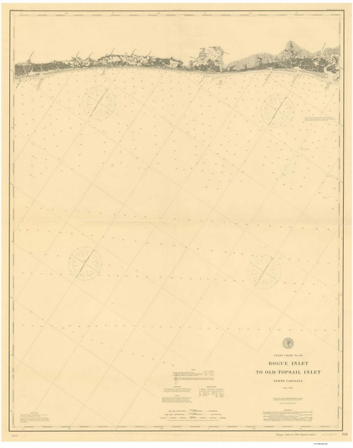Bogue Inlet to Old Topsail Inlet 1889 80000 AT Chart 148