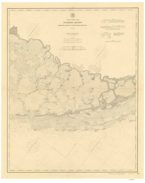Florida Reefs from the Elbow to Lower Matecumbe Key 1895 80000 AT Chart 167