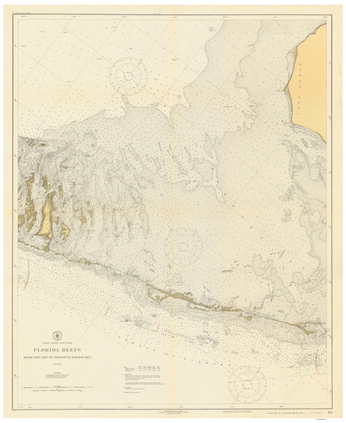 Florida Reefs from Long Key to Newfound Harbor Key 1919 80000 AT Chart 168