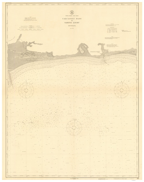 Calcasieu Pass to Sabine Light 1915 80000 AT Chart 202