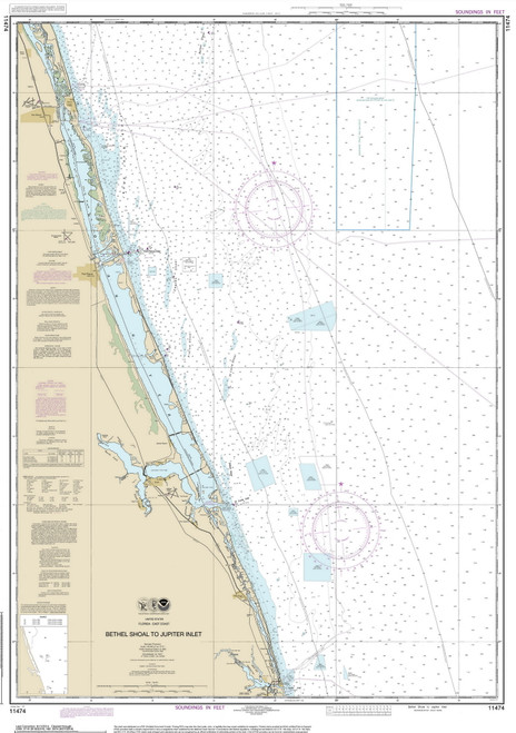 Bethel Shoal to Jupiter Inlet 2014 80000 AT Chart 11474 (1247)