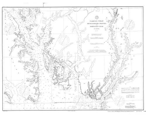 Revillagigedo Channel and Portland Canal 1891 Nautical Chart 200,000 Scale  Alaska Chart 8100