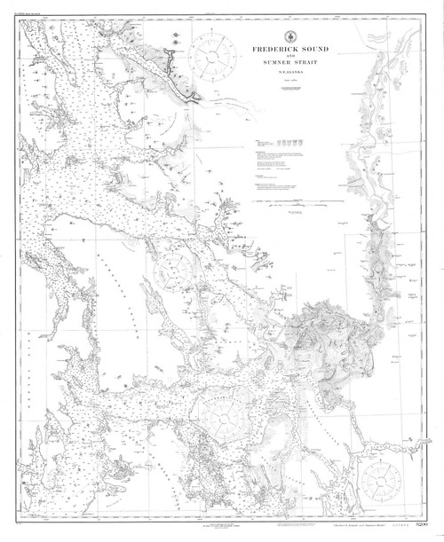 Frederick Sound and Sumner Strait 1920 Nautical Chart 200,000 Scale  Alaska Chart 8200