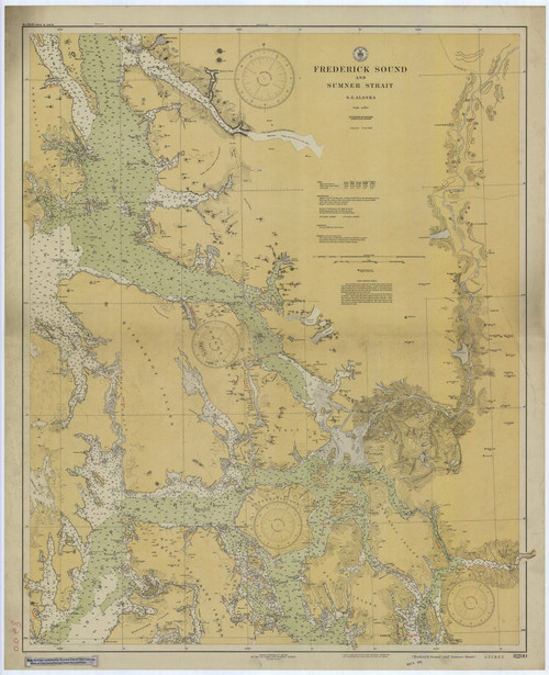 Frederick Sound and Sumner Strait 1931 Nautical Chart 200,000 Scale  Alaska Chart 8200