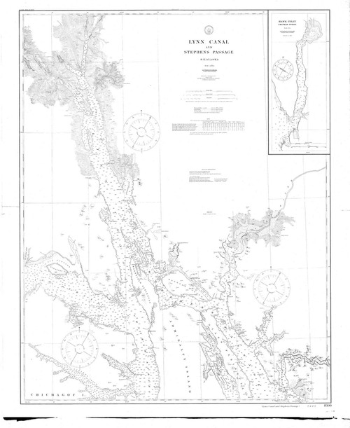 Lynn Canal and Stephens Passage 1914 Nautical Chart 200,000 Scale  Alaska Chart 8300