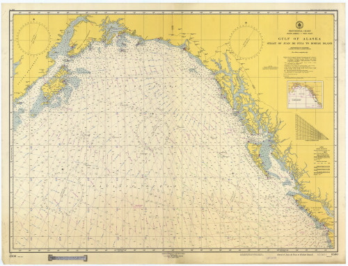 Strait of Juan De Fuca to Kodiak Island 1952 Nautical Chart 2,100,000 Scale  Alaska Chart 8500
