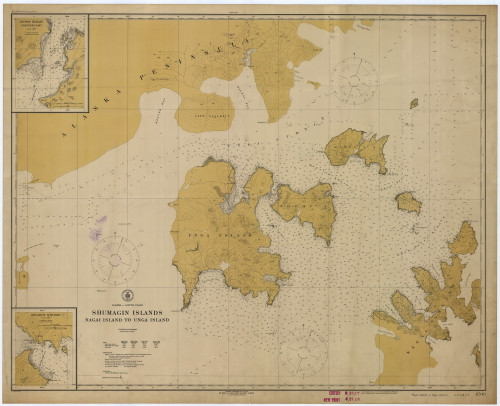 Shumagin Islands, Nagai Island to Unga Island 1918 Nautical Chart 100,000 Scale  Alaska Chart 8700