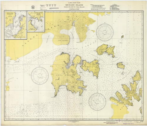 Shumagin Islands, Nagai Island to Unga Island 1943 Nautical Chart 100,000 Scale  Alaska Chart 8700