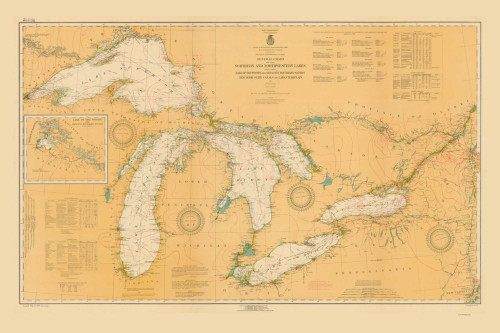 Great Lakes 1926 - Old Map Reprint Nautical Chart LS0