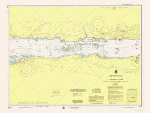 Morristown to Butternut Bay 1975 -  St Lawrence River Nautical Chart Reprint - 113 NY/Ontario