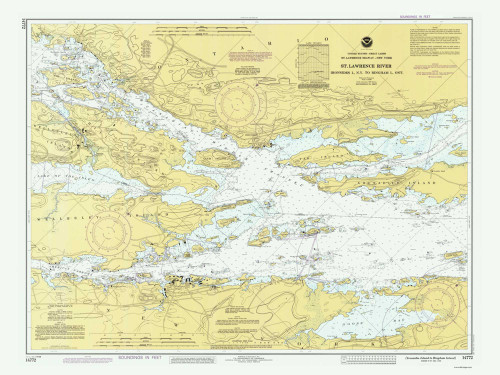Ironsides Island to Bingham Island 1986 -  St Lawrence River Nautical Chart Reprint - 115 NY/Ontario
