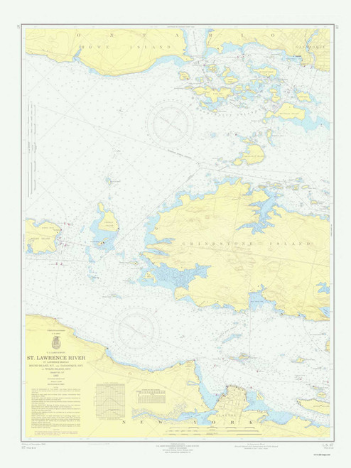Round Island to Wolfe Island 1965 -  St Lawrence River Nautical Chart Reprint - 117 NY/Ontario