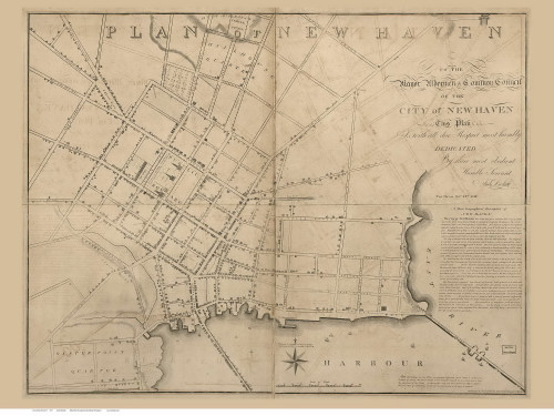 New Haven 1817 Doolittle - Old Map Reprint - Connecticut Cities Other