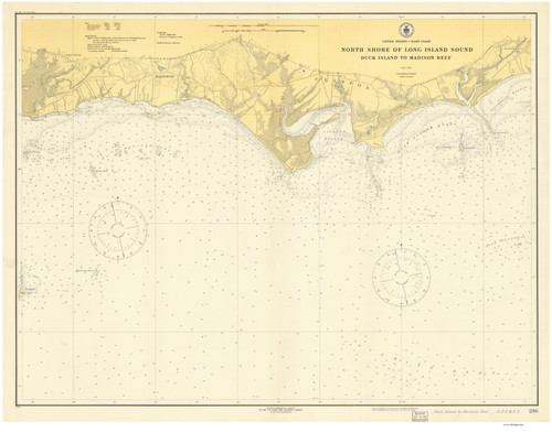 Duck Island to Madison Reef 1917 - Old Map Nautical Chart AC Harbors 216 - Connecticut