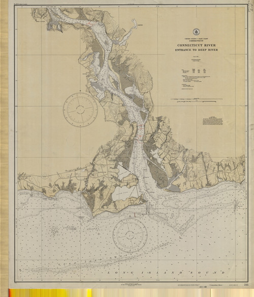 Entrance to Deep River 1932 - Old Map Nautical Chart AC Harbors 215 - Connecticut