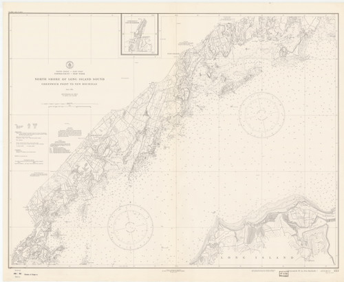 Greenwich Point to New Rochelle 1935 - Old Map Nautical Chart AC Harbors 222 - Connecticut