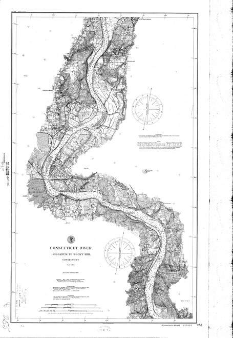 Higganum to Rocky Hill 1895 - Old Map Nautical Chart AC Harbors 255 - Connecticut