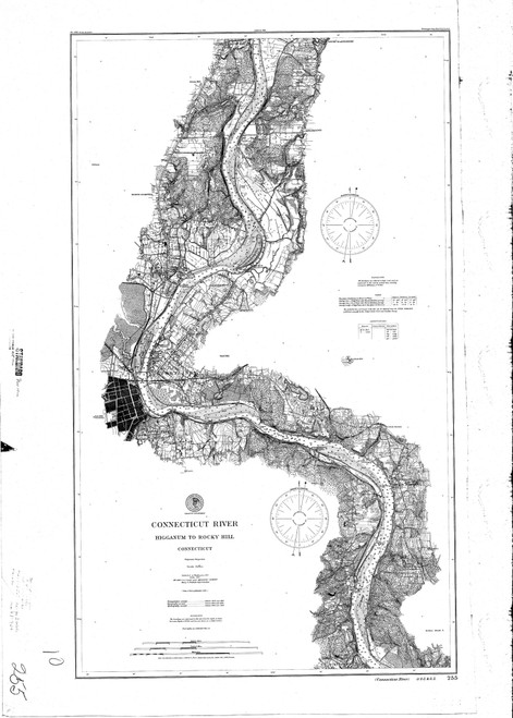 Higganum to Rocky Hill 1900 - Old Map Nautical Chart AC Harbors 255 - Connecticut