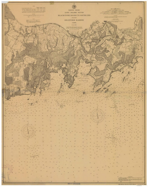 Blackstone Rocks to South End 1896 - Old Map Nautical Chart AC Harbors 261 - Connecticut