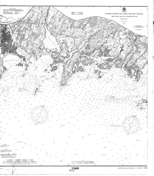 Sheffield Island to Westcott Cove 1900 - Old Map Nautical Chart AC Harbors 268 - Connecticut