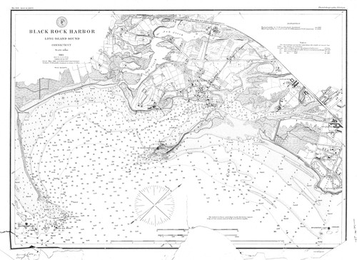 Black Rock Harbor 1888 B&W - Old Map Nautical Chart AC Harbors 363 - Connecticut