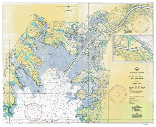Cape Cod Canal and Approaches 1942 A Old Map Nautical Chart AC Harbors 2 251 - Massachusetts