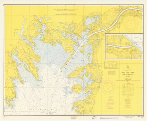 Cape Cod Canal and Approaches 1964 Old Map Nautical Chart AC Harbors 2 251 - Massachusetts