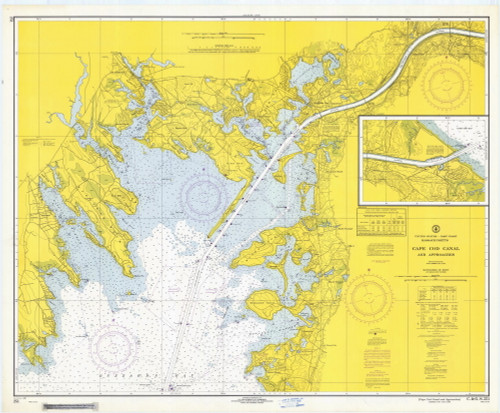 Cape Cod Canal and Approaches 1969 Old Map Nautical Chart AC Harbors 2 251 - Massachusetts