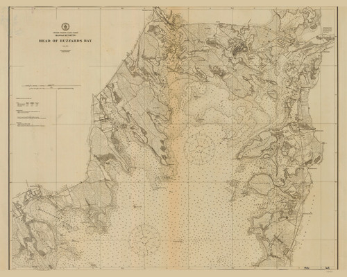 Head of Buzzards Bay 1912 Old Map Nautical Chart AC Harbors 2 251 - Massachusetts