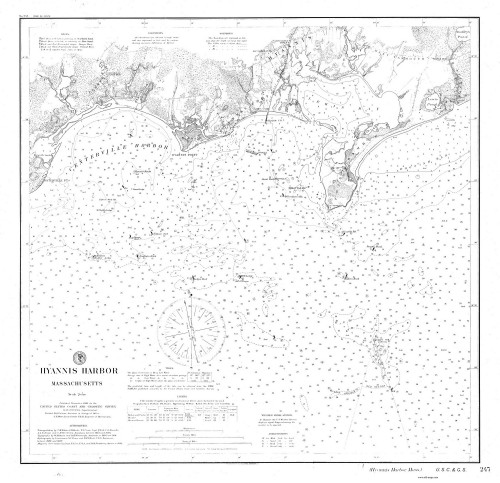 Hyannis Harbor 1894 Old Map Nautical Chart AC Harbors 2 247 - Massachusetts
