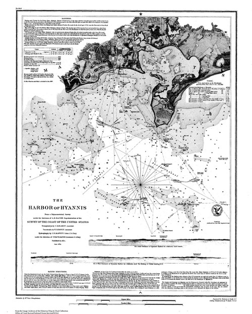 Hyannis Harbor 1850 B Old Map Nautical Chart AC Harbors 2 247 - Massachusetts