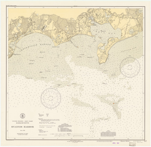 Hyannis Harbor 1937 Old Map Nautical Chart AC Harbors 2 247 - Massachusetts