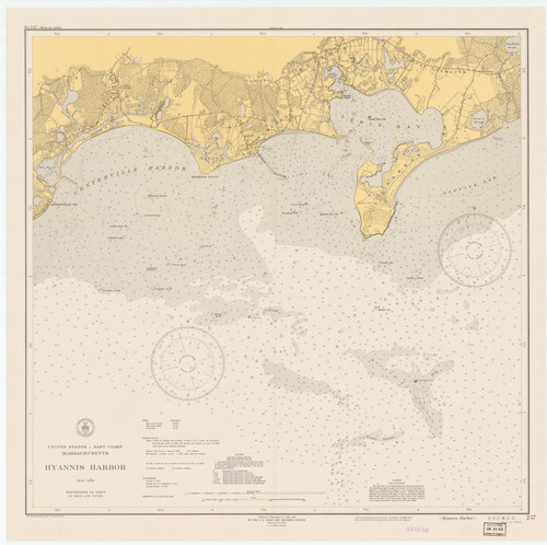 Hyannis Harbor 1939 Old Map Nautical Chart AC Harbors 2 247 - Massachusetts