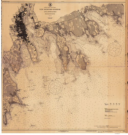 New Bedford Harbor and Approaches 1924 A Old Map Nautical Chart AC Harbors 2 252 - Massachusetts