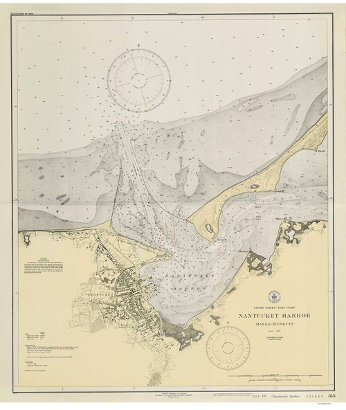 Nantucket Harbor 1930 Old Map Nautical Chart AC Harbors 2 343 - Massachusetts