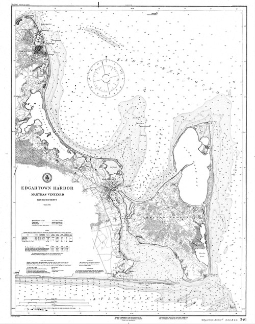 Edgartown Harbor 1887 B Old Map Nautical Chart AC Harbors 2 346 - Massachusetts