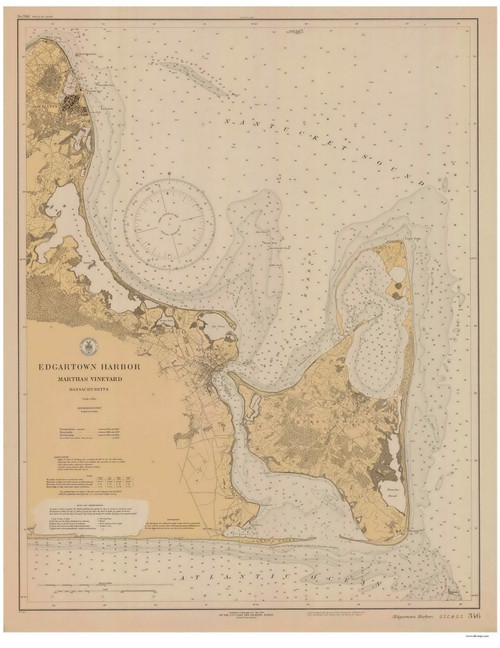 Edgartown Harbor 1927 B Old Map Nautical Chart AC Harbors 2 346 - Massachusetts