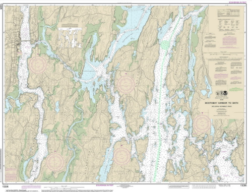 Boothbay Harbor to Bath 2014 Old Map Nautical Chart AC Harbors 2 230 - Maine